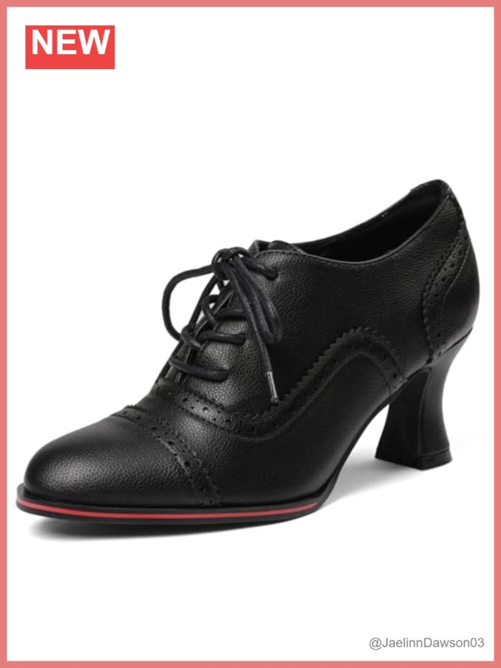 Women's Oxfords Wingtip Chunky High Heel Lace Up Brogues